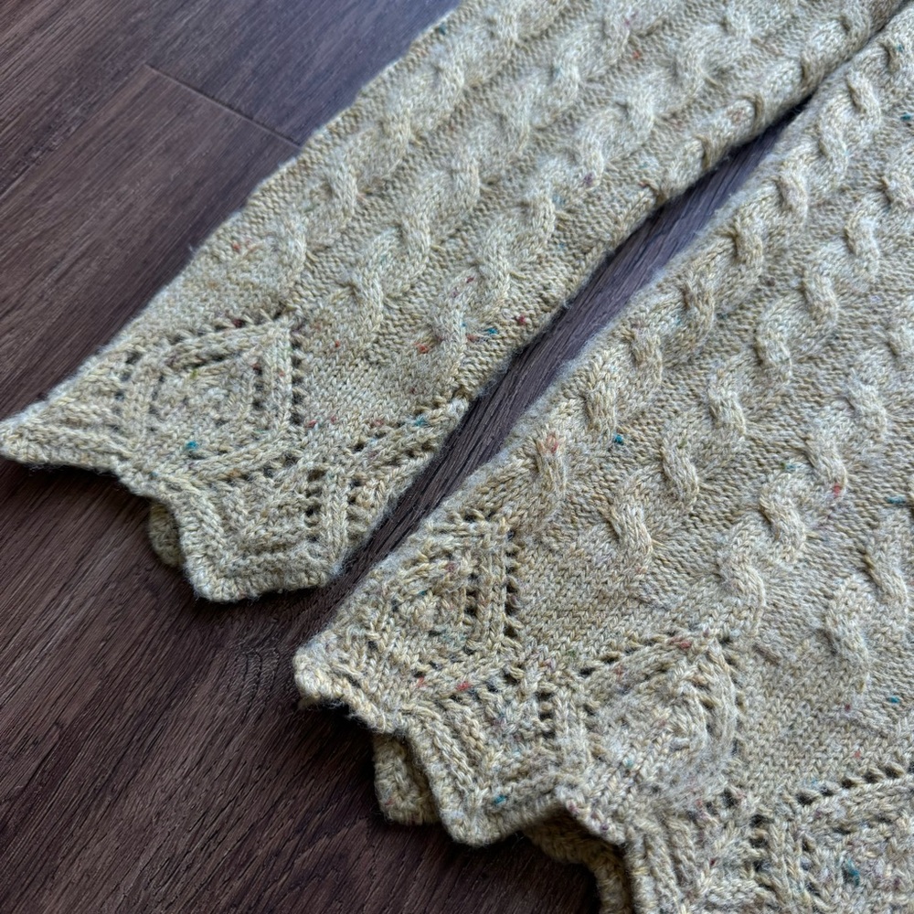 Vintage Alain Manoukian Italy Merino Wool Sweater Turtleneck Lace Cable Knit - Picture 9 of 17